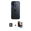 MARSİLYAN™- iPhone 16 Kılıf Akış Çizgi Koleksiyonu - Siyah 3D Antistatik Mat Seramik Nano Ekran Koruyucu + PVD Metal Kamera Lens - PE