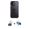 MARSİLYAN™- iPhone 16 Kılıf Akış Çizgi Koleksiyonu - Siyah 3D Antistatik Seramik Nano Ekran Koruyucu + Bilvis Titan Kamera Lens - YL