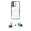 MARSİLYAN™- iPhone 16 Kılıf Akış Çizgi Koleksiyonu - Siyah 3D Antistatik Seramik Nano Ekran Koruyucu + Pembe Bilvis Titan Kamera Lens