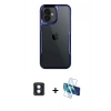 MARSİLYAN™- iPhone 16 Kılıf Akış Çizgi Koleksiyonu - Siyah 3D Antistatik Seramik Nano Ekran Koruyucu + PVD Metal Kamera Lens - MI