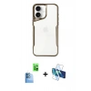 MARSİLYAN™- iPhone 16 Kılıf Akış Çizgi Koleksiyonu - Siyah 3D Antistatik Seramik Nano Ekran Koruyucu + Raze Metal Kamera Lens - LT