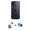 MARSİLYAN™- iPhone 16 Kılıf Akış Çizgi Koleksiyonu - Siyah 3D Antistatik Seramik Nano Ekran Koruyucu + Raze Metal Kamera Lens - SH