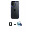 MARSİLYAN™- iPhone 16 Kılıf Akış Çizgi Koleksiyonu - Siyah 3D Antistatik Seramik Nano Ekran Koruyucu + PVD Metal Kamera Lens - YL