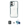 MARSİLYAN™- iPhone 16 Kılıf Akış Çizgi Koleksiyonu - Siyah 3D Antistatik Seramik Nano Ekran Koruyucu + PVD Metal Kamera Lens - YL