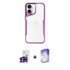 MARSİLYAN™- iPhone 16 Kılıf Akış Çizgi Koleksiyonu - Siyah Bilvis 5in1 3D Magic Cam Ekran Koruyucu + Bilvis Titan Kamera Lens - YL