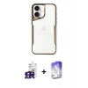 MARSİLYAN™- iPhone 16 Kılıf Akış Çizgi Koleksiyonu - Siyah Bilvis 5in1 3D Magic Cam Ekran Koruyucu + Bilvis Titan Kamera Lens - YL