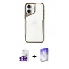 MARSİLYAN™- iPhone 16 Kılıf Akış Çizgi Koleksiyonu - Siyah Bilvis 5in1 3D Magic Cam Ekran Koruyucu + Gümüş Bilvis Titan Kamera Lens