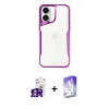 MARSİLYAN™- iPhone 16 Kılıf Akış Çizgi Koleksiyonu - Siyah Bilvis 5in1 3D Magic Cam Ekran Koruyucu + Gümüş Bilvis Titan Kamera Lens