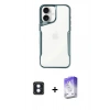 MARSİLYAN™- iPhone 16 Kılıf Akış Çizgi Koleksiyonu - Siyah Bilvis 5in1 3D Magic Cam Ekran Koruyucu + PVD Metal Kamera Lens - MI