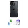 MARSİLYAN™- iPhone 16 Kılıf Akış Çizgi Koleksiyonu - Siyah Bilvis 5in1 3D Magic Cam Ekran Koruyucu + Raze Metal Kamera Lens - LT