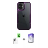 MARSİLYAN™- iPhone 16 Kılıf Akış Çizgi Koleksiyonu - Siyah Bilvis 5in1 3D Magic Cam Ekran Koruyucu + Raze Metal Kamera Lens - BZ