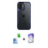 MARSİLYAN™- iPhone 16 Kılıf Akış Çizgi Koleksiyonu - Siyah Bilvis 5in1 3D Magic Cam Ekran Koruyucu + Raze Metal Kamera Lens - LT