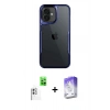 MARSİLYAN™- iPhone 16 Kılıf Akış Çizgi Koleksiyonu - Siyah Bilvis 5in1 3D Magic Cam Ekran Koruyucu + Raze Metal Kamera Lens - BZ