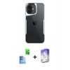 MARSİLYAN™- iPhone 16 Kılıf Akış Çizgi Koleksiyonu - Siyah Bilvis 5in1 3D Magic Cam Ekran Koruyucu + Raze Metal Kamera Lens - LT