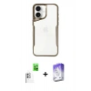 MARSİLYAN™- iPhone 16 Kılıf Akış Çizgi Koleksiyonu - Siyah Bilvis 5in1 3D Magic Cam Ekran Koruyucu + Raze Metal Kamera Lens - BZ