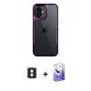 MARSİLYAN™- iPhone 16 Kılıf Akış Çizgi Koleksiyonu - Siyah Bilvis 5in1 5D Magic Hayalet Cam Ekran Koruyucu + PVD Metal Kamera Lens - MI