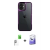 MARSİLYAN™- iPhone 16 Kılıf Akış Çizgi Koleksiyonu - Siyah Bilvis 5in1 5D Magic Hayalet Cam Ekran Koruyucu + Raze Metal Kamera Lens - BZ