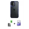MARSİLYAN™- iPhone 16 Kılıf Akış Çizgi Koleksiyonu - Siyah Bilvis 5in1 5D Magic Hayalet Cam Ekran Koruyucu + Raze Metal Kamera Lens - SH