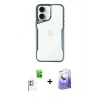 MARSİLYAN™- iPhone 16 Kılıf Akış Çizgi Koleksiyonu - Siyah Bilvis 5in1 5D Magic Hayalet Cam Ekran Koruyucu + Raze Metal Kamera Lens - BZ