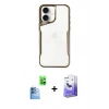 MARSİLYAN™- iPhone 16 Kılıf Akış Çizgi Koleksiyonu - Siyah Bilvis 5in1 5D Magic Hayalet Cam Ekran Koruyucu + Raze Metal Kamera Lens - LT