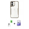 MARSİLYAN™- iPhone 16 Kılıf Akış Çizgi Koleksiyonu - Siyah Bilvis 5in1 5D Magic Hayalet Cam Ekran Koruyucu + Raze Metal Kamera Lens - BZ