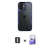 MARSİLYAN™- iPhone 16 Kılıf Akış Çizgi Koleksiyonu - Siyah Bilvis 5in1 5D Magic Hayalet Cam Ekran Koruyucu + PVD Metal Kamera Lens - MI