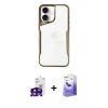 MARSİLYAN™- iPhone 16 Kılıf Akış Çizgi Koleksiyonu - Siyah Bilvis 5in1 5D Magic Hayalet Cam Ekran Koruyucu + Bilvis Titan Kamera Lens - SH