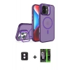 MARSİLYAN™- iPhone 16 Kılıf Akış Form - Şeffaf 360 Full Body Arka Koruyucu + PVD Metal Kamera Lens - PE