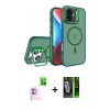 MARSİLYAN™- iPhone 16 Kılıf Akış Form - Şeffaf 360 Full Body Arka Koruyucu + Pembe Raze Metal Kamera Lens