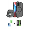 MARSİLYAN™- iPhone 16 Kılıf Akış Form - Şeffaf 360 Full Body Arka Koruyucu + Raze Metal Kamera Lens - LT