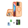 MARSİLYAN™- iPhone 16 Kılıf Akış Form - Şeffaf 360 Full Body Arka Koruyucu + Raze Metal Kamera Lens - LT