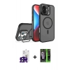 MARSİLYAN™- iPhone 16 Kılıf Akış Form - Şeffaf 360 Full Body Arka Koruyucu + Bilvis Titan Kamera Lens - SH