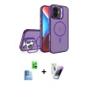 MARSİLYAN™- iPhone 16 Kılıf Akış Form - Şeffaf Pasifik Cam Ekran Koruyucu + Raze Metal Kamera Lens - LT