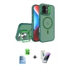 MARSİLYAN™- iPhone 16 Kılıf Akış Form - Şeffaf Pasifik Cam Ekran Koruyucu + Raze Metal Kamera Lens - LT