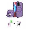 MARSİLYAN™- iPhone 16 Kılıf Akış Form - Şeffaf Pasifik Cam Ekran Koruyucu + Raze Metal Kamera Lens - PE