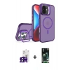 MARSİLYAN™- iPhone 16 Kılıf Akış Form - Siyah 360 Mat Full Body Arka Koruyucu + Bilvis Titan Kamera Lens - SH