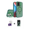 MARSİLYAN™- iPhone 16 Kılıf Akış Form - Siyah 360 Mat Full Body Arka Koruyucu + Bilvis Titan Kamera Lens - PE