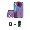 MARSİLYAN™- iPhone 16 Kılıf Akış Form - Siyah 360 Mat Full Body Arka Koruyucu + PVD Metal Kamera Lens - YL