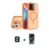 MARSİLYAN™- iPhone 16 Kılıf Akış Form - Siyah 360 Mat Full Body Arka Koruyucu + PVD Metal Kamera Lens - YL