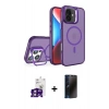 MARSİLYAN™- iPhone 16 Kılıf Akış Form - Siyah 3D Antistatik Hayalet Cam Ekran Koruyucu + Bilvis Titan Kamera Lens - PE