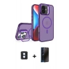 MARSİLYAN™- iPhone 16 Kılıf Akış Form - Siyah 3D Antistatik Hayalet Cam Ekran Koruyucu + PVD Metal Kamera Lens - MI