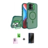MARSİLYAN™- iPhone 16 Kılıf Akış Form - Siyah 3D Antistatik Hayalet Cam Ekran Koruyucu + Raze Metal Kamera Lens - PE