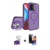 MARSİLYAN™- iPhone 16 Kılıf Akış Form - Siyah 3D Antistatik Mat Seramik Nano Ekran Koruyucu + Bilvis Titan Kamera Lens - SH