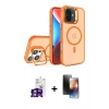 MARSİLYAN™- iPhone 16 Kılıf Akış Form - Siyah 3D Antistatik Mat Seramik Nano Ekran Koruyucu + Bilvis Titan Kamera Lens - PE