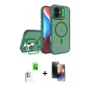MARSİLYAN™- iPhone 16 Kılıf Akış Form - Siyah 3D Antistatik Mat Seramik Nano Ekran Koruyucu + Raze Metal Kamera Lens - BZ