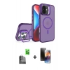 MARSİLYAN™- iPhone 16 Kılıf Akış Form - Siyah 3D Antistatik Mat Seramik Nano Ekran Koruyucu + Raze Metal Kamera Lens - SH
