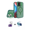 MARSİLYAN™- iPhone 16 Kılıf Akış Form - Siyah 3D Antistatik Seramik Nano Ekran Koruyucu + Gümüş Bilvis Titan Kamera Lens