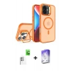 MARSİLYAN™- iPhone 16 Kılıf Akış Form - Siyah Bilvis 5in1 3D Magic Cam Ekran Koruyucu + Raze Metal Kamera Lens - BZ