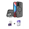 MARSİLYAN™- iPhone 16 Kılıf Akış Form - Siyah Bilvis 5in1 3D Magic Cam Ekran Koruyucu + Bilvis Titan Kamera Lens - YL