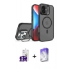 MARSİLYAN™- iPhone 16 Kılıf Akış Form - Siyah Bilvis 5in1 3D Magic Cam Ekran Koruyucu + Bilvis Titan Kamera Lens - GS